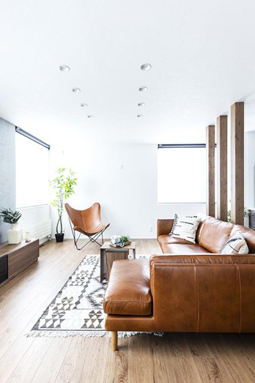 インゾーネの家 広いリビングで、カッコよく暮らす家。